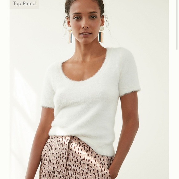 Anthropologie Rona Eyelash Sweater Tee 
